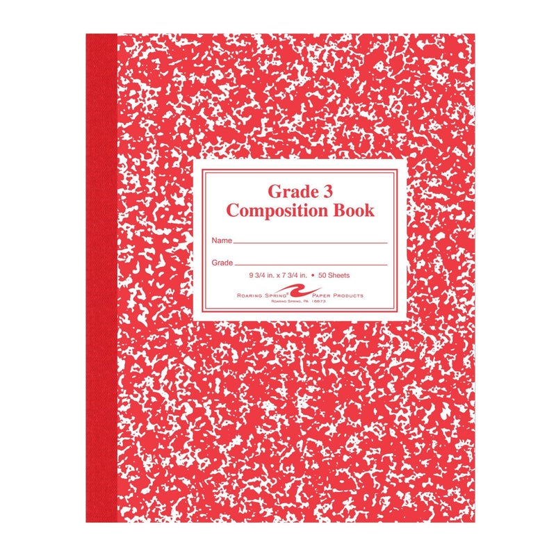 Roaring Spring Paper Products Composition Book, Grade 3 Ruled, 50 Sheets, 9-3/4 x 7-3/4 Inches, Red (ROA77922) - Image 1